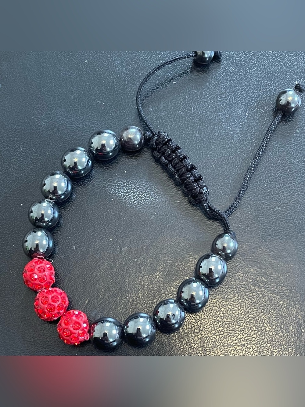 Hematite Genuine Stone Men’s/Women’s Shambhala Bracelet 7”-9” adjustable NEW